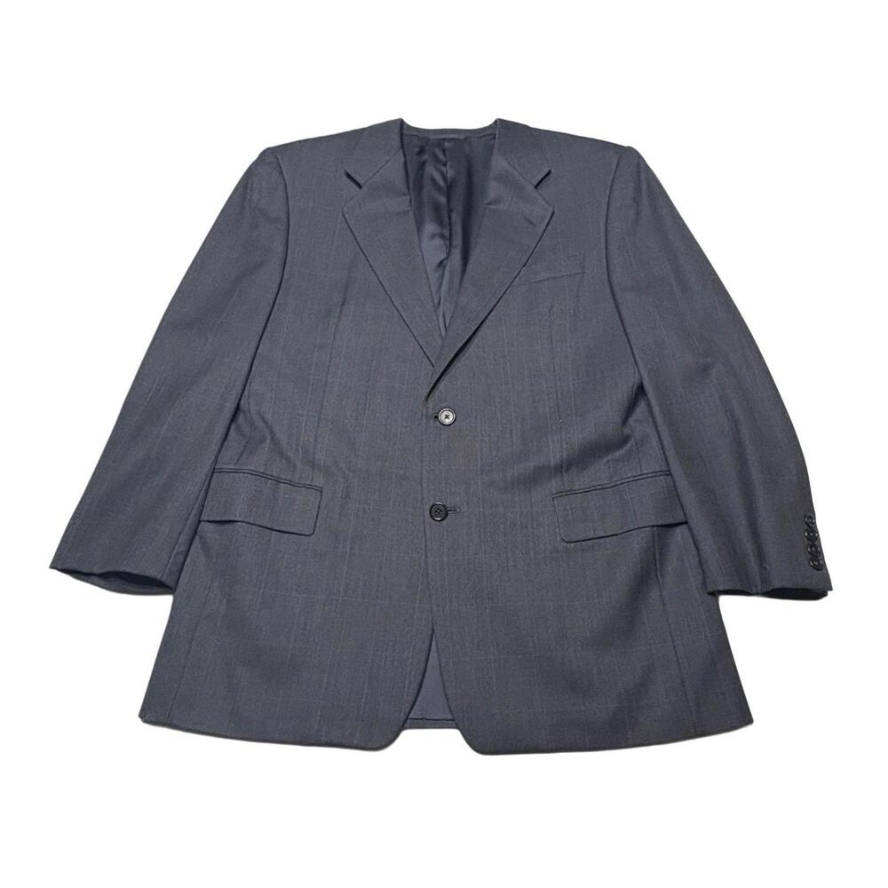 Men’s High-End Hickey-Freeman Boardroom 42R Suit Coat Luxury 100% Wool Grey/Blue - Picture 4 of 16